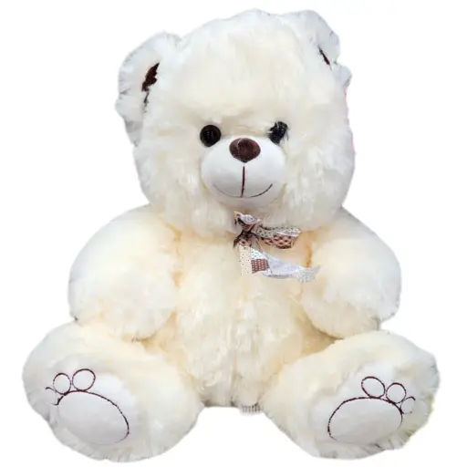 Peluche oso con moño 12465m blanco